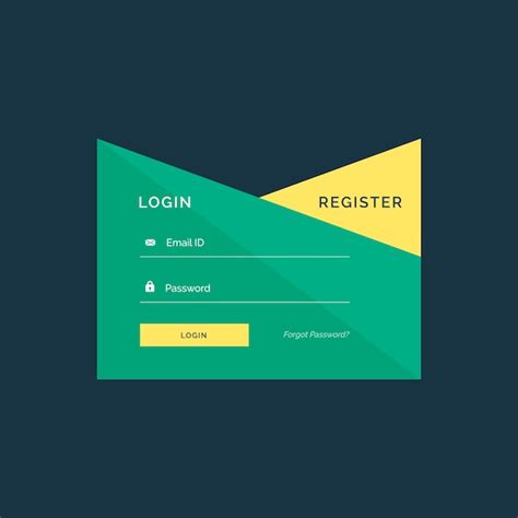 Projeto De Modelo De Login Criativo Em Estilo Geométrico Vetor Premium