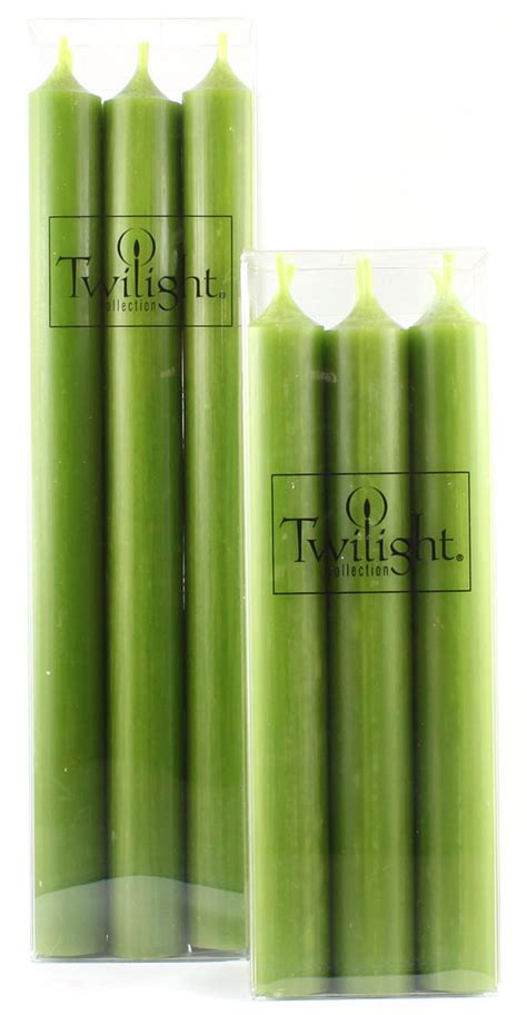Olive Green Dinner Candle Six Pack Twilight Collection