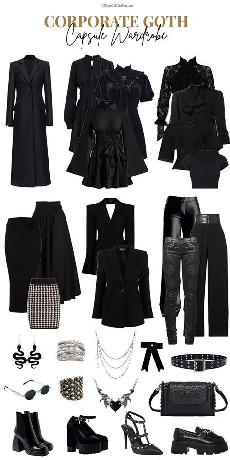 Capsule Wardrobe Guide To Female Corporate Goth In 2024 Edgy Work