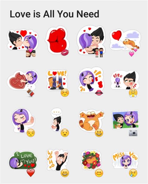 love is all you need telegram sticker set stickers