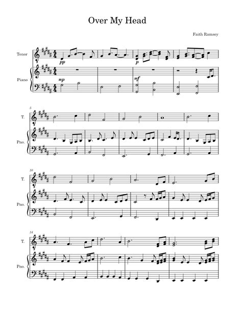 Over My Head Sheet Music For Piano Tenor Mixed Duet