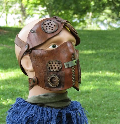 Brown Leather Mask Burning Man Wasteland Weekend Dystopia Etsy