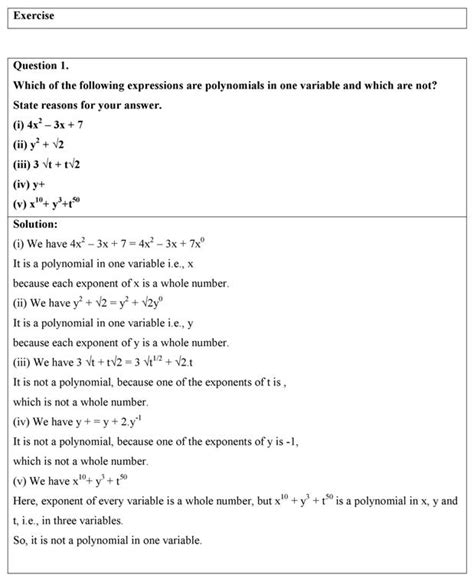 Ncert Solutions Class 9 Maths Chapter 2 Ex 21 Polynomials Pdf Download