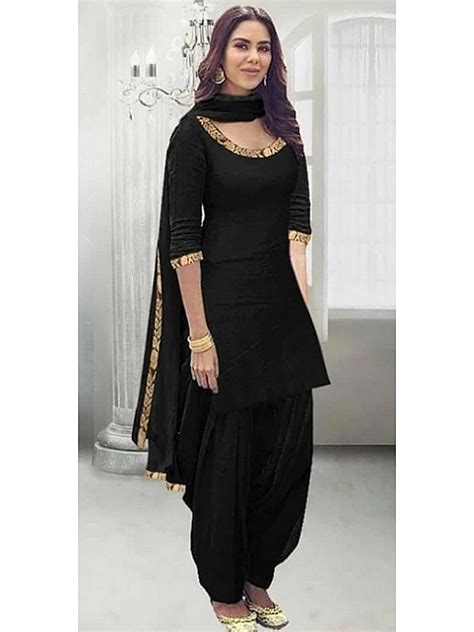 Plain Black Punjabi Suit Dresses Images 2022