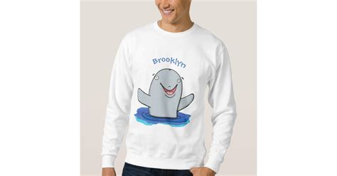Adorable Happy Porpoise Cartoon Illustration Sweatshirt Zazzle