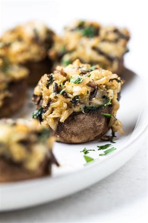 Vegetarian Stuffed Mushrooms With Wild Rice Krolls Korner