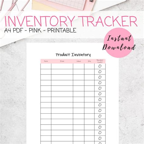 Inventory Management Printable Tracker For Small Business Planner