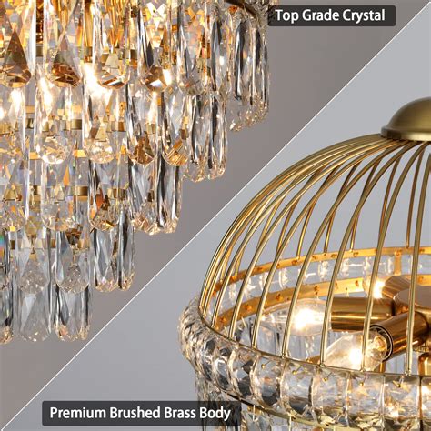 Buy Crystal Chandeliers Modern Brass Gold Crystal Chandelier Cage