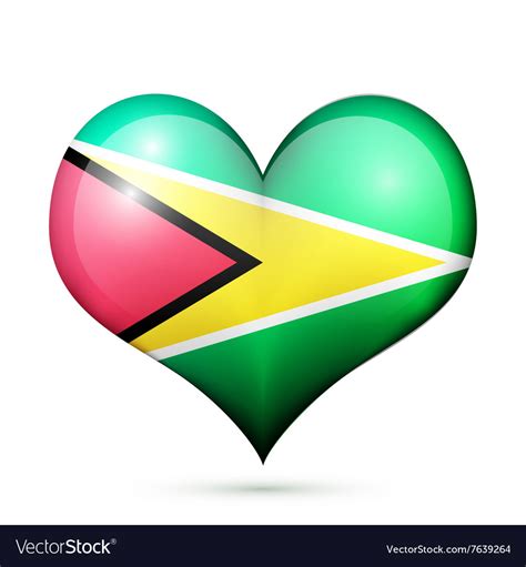 guyana heart flag icon royalty free vector image