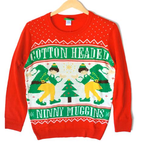 Cotton Headed Ninny Muggins Tacky Ugly Christmas Sweater From Elf Movie