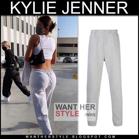 Kylie Jenner In Grey Sweatpants And White Crop Top On October 7 ~ I