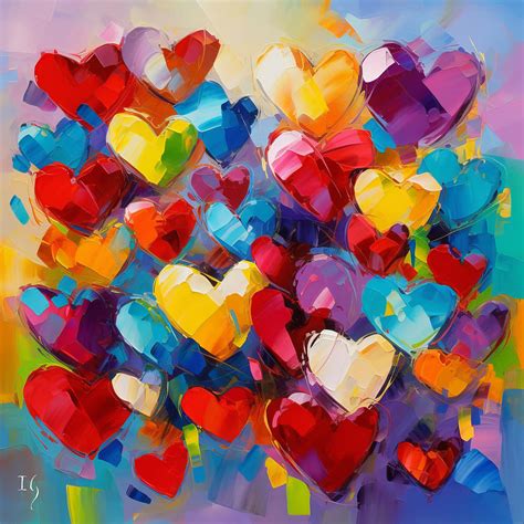 Passionate Hearts Painting By Ivan Guaderrama Fine Art America