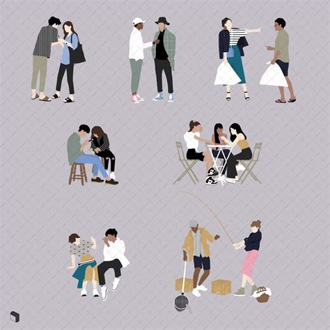 Cutouts for Architecture | People Groups | Vector, People illustration, Drawing people