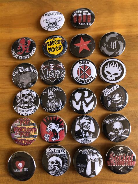 botones pin back de la banda punk rock etsy