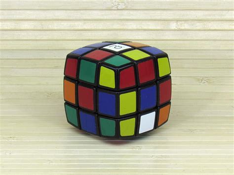 Rubiks Cube 3x3 Qj Pillowed Black White Puzzle Shop Cut Corner
