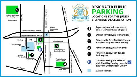 Six Downtown Parking Lots Available For Fayetteville Bicentennial