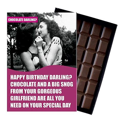 Lesbian Gay Birthday Card 85 Gram Best Chocolate Darling Boxed T Bar