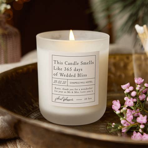 1st Wedding Anniversary T 365 Days Candle Kindred Fires