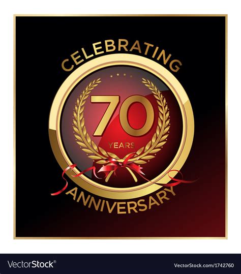 70 Years Anniversary Label Royalty Free Vector Image