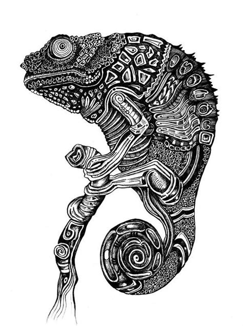 Chameleon Zentangle Zentangle Drawings Zentangle Patterns Art