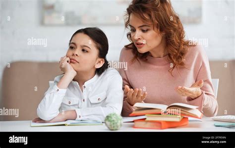 Mother Talking Sad Girl Child High Resolution Stock Photography And