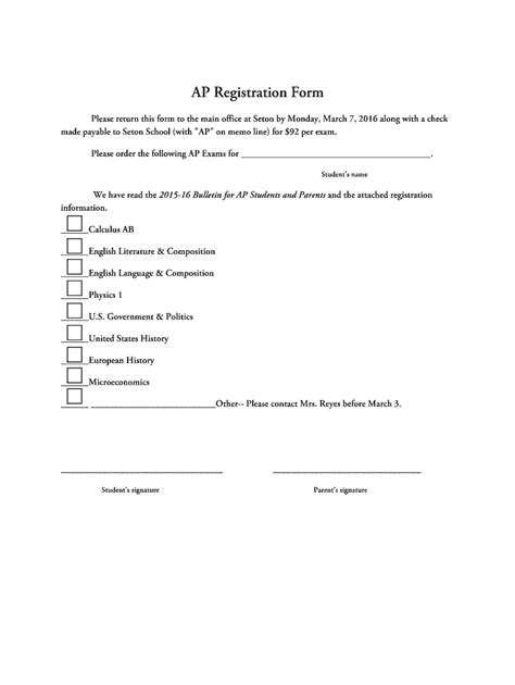 Fillable Online Setonschool Ap Registration Form And Information