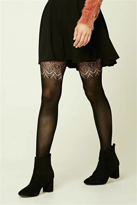 Forever 21 Ornate Pattern Tights Forever 21 Ornate Pattern Tights A Pair Of Solid Tights