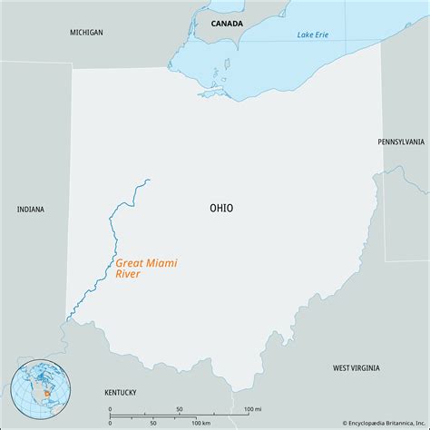 Great Miami River Ohio Map And Facts Britannica