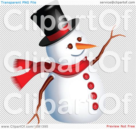 Clipart 3d Snowman Waving Hello Royalty Free Vector
