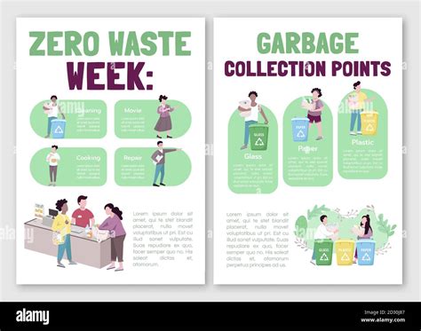 Garbage Collection Flat Vector Brochure Template Waste Management And