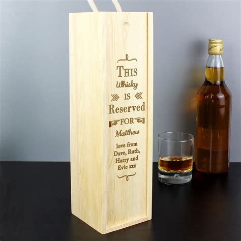 Personalised Wooden Wine Box With Hinged Lid Happy Birthday St Key