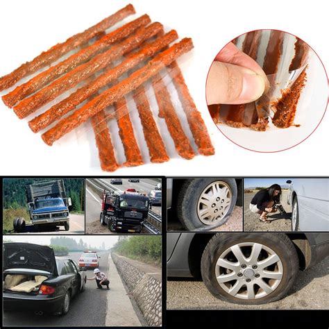 Tubeless repair in standard tires with sealant your tire sealant may patch small punctures permanently. 10Pcs Car Tubeless Puncture Tire Repair Strip Auto ...