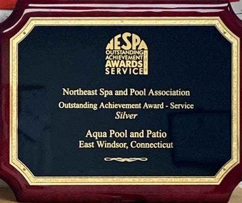 Aqua Pool Receives NESPA Outstanding Achievement Award | Aqua Pool & Patio