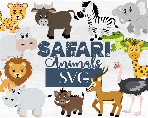 Safari Animals Svg Dxf And Png Jungle Friends Zoo Animals Etsy