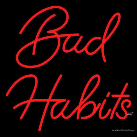 Red Bad Habit Handmade Art Neon Sign Neon Sign Usa Online