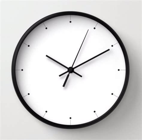 Simple Wall Clock Black And White Clock Minimalist Design Etsy Wall