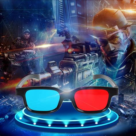New Universal Black Frame Red Blue Cyan Anaglyph 3d Glasses 0 2mm For Movie Game Dvd 3d Plastic