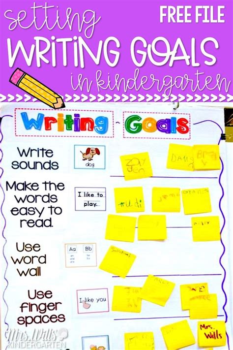 Setting Writing Goals In Kindergarten Free File Writing Goals