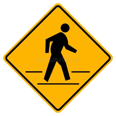 Pedestrian Crossing Road Sign Isolate On White Backgroundvector