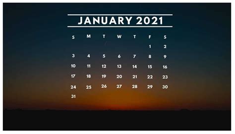 January 2021 Calendar Wallpaper Wallpaper Download 2021 Printable