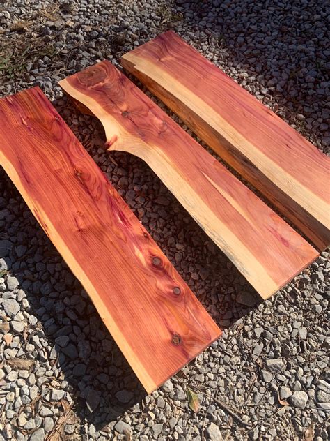 36 Cedar Shelves Live Edge Slab Shelf Red Cedar Shelving 24 Etsy Uk