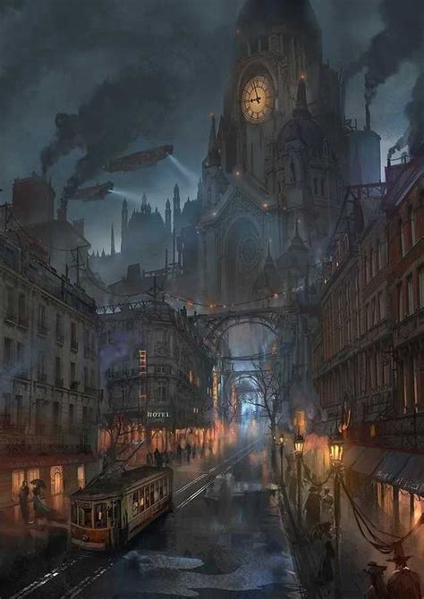 Steampunk And Cyberpunk Steampunk City Fantasy City Fantasy Landscape