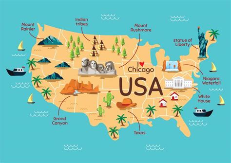 Download This Free Poster Of Famous Us Landmarks United States