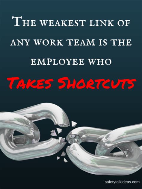 Weakest Link on the Team Safety Poster | Safety posters, Health and safety poster, Safety slogans