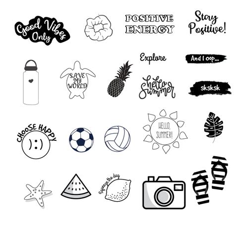 Black and White VSCO Stickers Printable - Howcrafts.co
