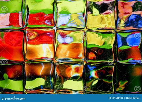 Brightly Colored Glass Block Wall Stock Photo Image Of Design Bright