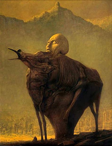 Untitled The Strange Creature Painting By Zdzislaw Beksinski Fine