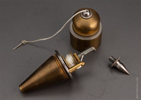 Remarkable Multi Faceted Brass And Steel Plumb Bob With Internal Reel Jim Bode Tools