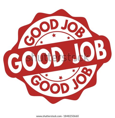 Good Job Sign Stamp On White Stock Vector Royalty Free 1848250660