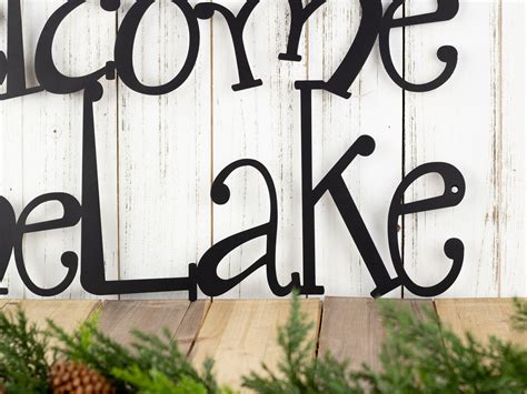Welcome To The Lake Metal Sign Cutout Home Décor Wall Décor